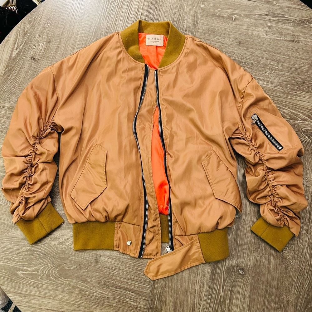 Fear of God Tan Bomber Jacket